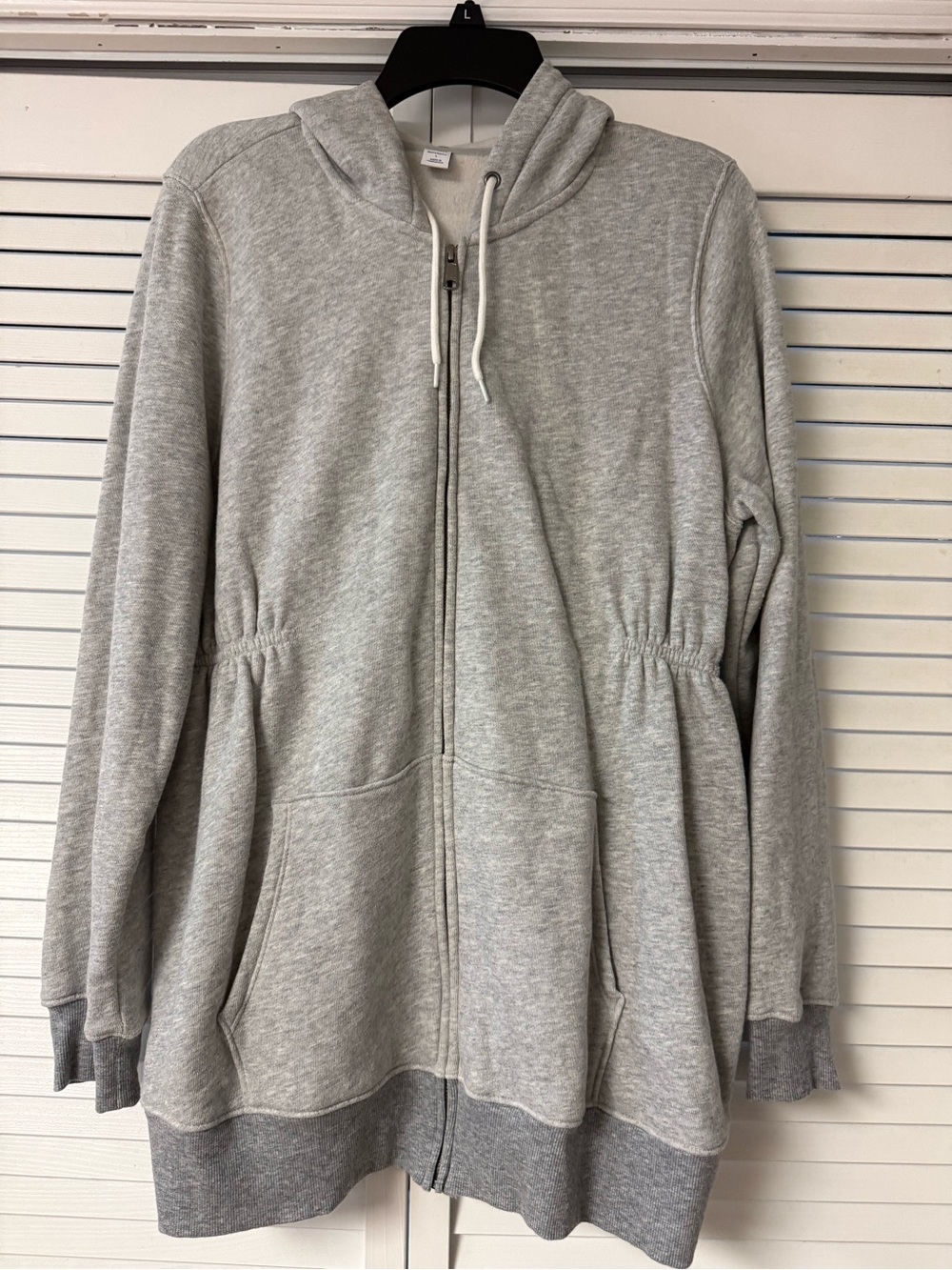 Old Navy Light Gray Maternity Hooded Zip-Up Jacket